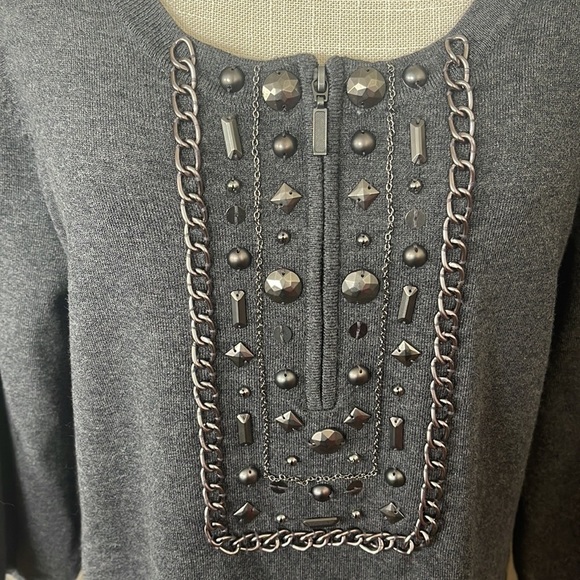 Style & Co. Gray Dress with Studded Design Size Large - Picture 3 of 6